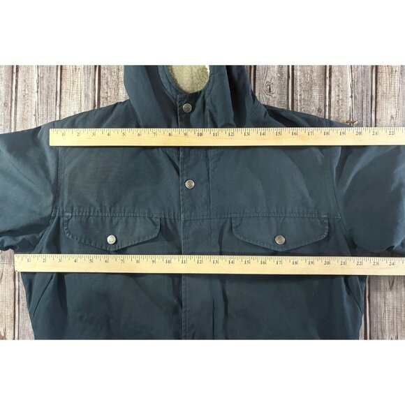 Fjallraven Greenland Winter Wax sherpa lined hooded Parka size Small color blue - Picture 7 of 8